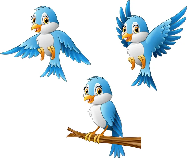 Dibujos animados pájaro azul — Vector de stock