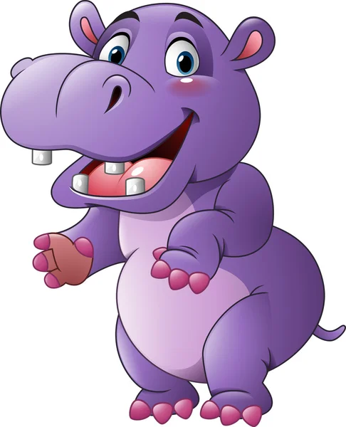 Dibujos animados divertido hipopótamo — Archivo Imágenes Vectoriales