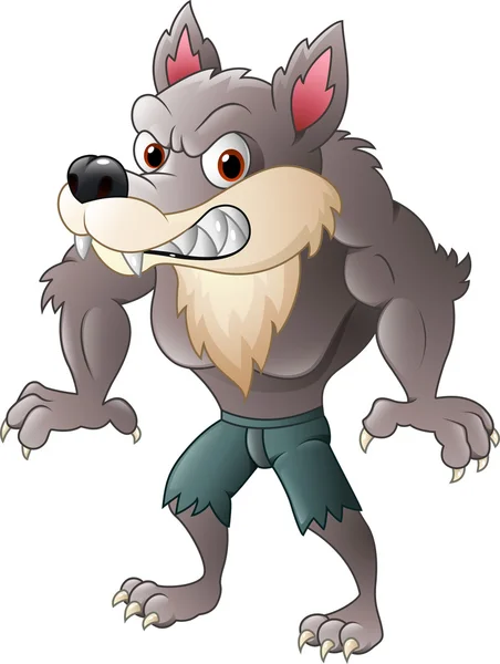 Personagem lobo irritado —  Vetores de Stock