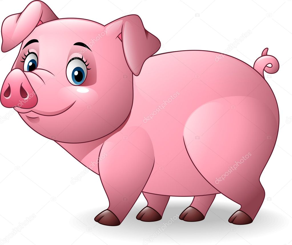 Cerdo dibujo animado imágenes de stock de arte vectorial | Depositphotos