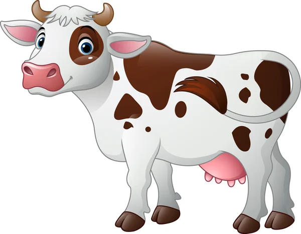 Feliz vaca dos desenhos animados — Vetor de Stock