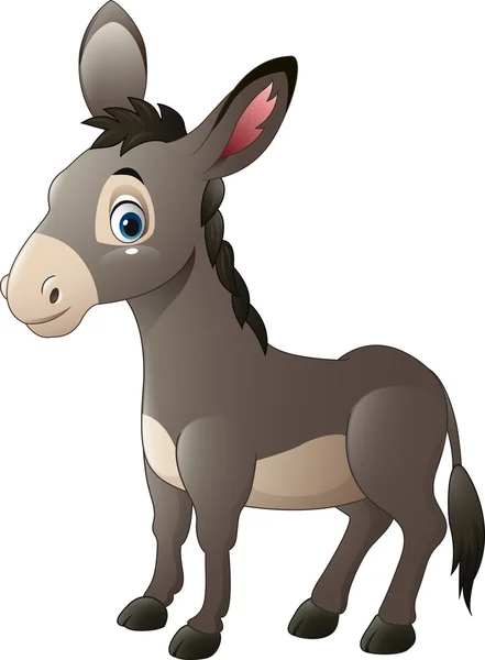 Cartoon happy donkey — Stock Vector