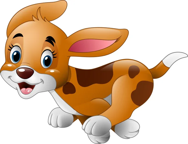 Dibujos animados pequeño perro corriendo — Vector de stock