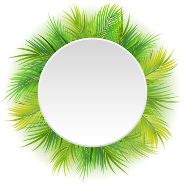 Tropikal arka plan daire boş işaretiyle