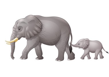 Şirin anne ve bebek fil