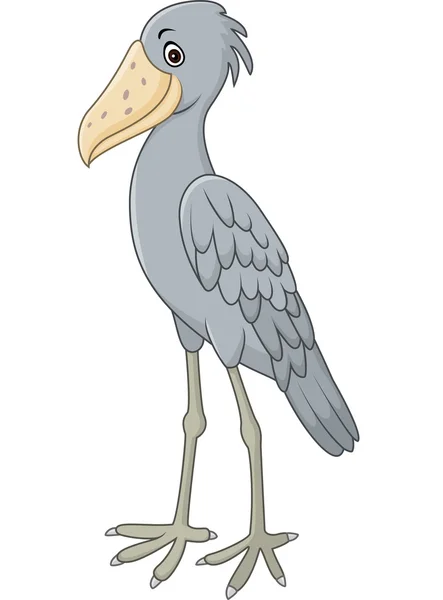 Cartoon shoebill character — Stock Vector