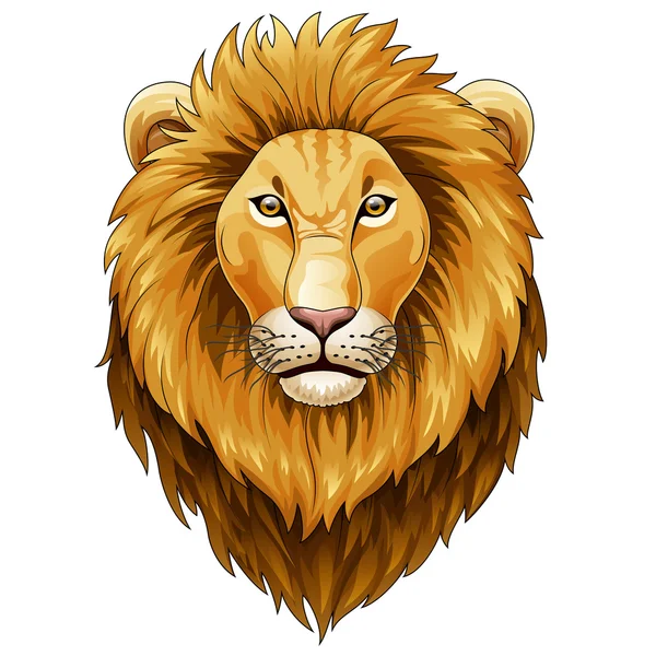 Mascote de cabeça de leão — Vetor de Stock