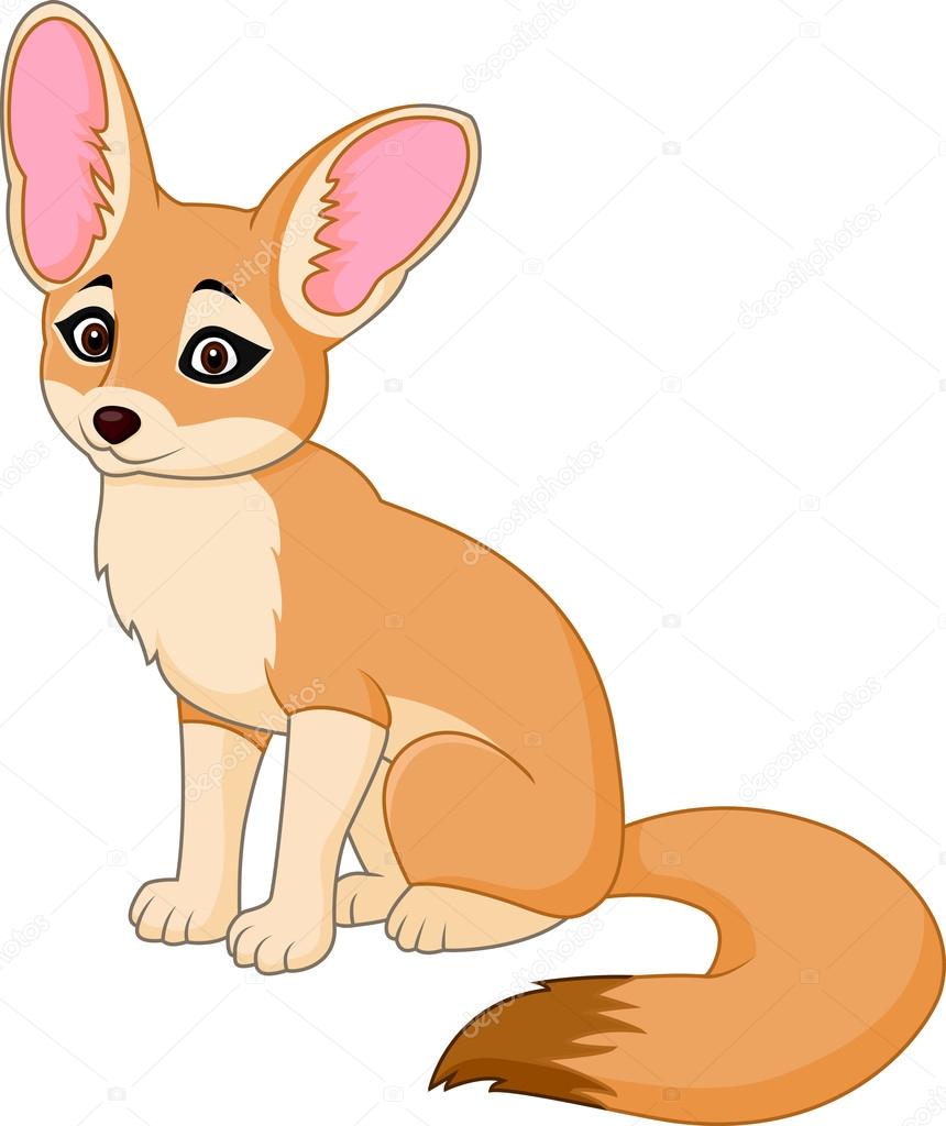 Cute red fox sitting