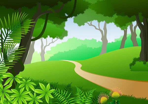 熱帯林の背景を持つカード — ストックベクタ