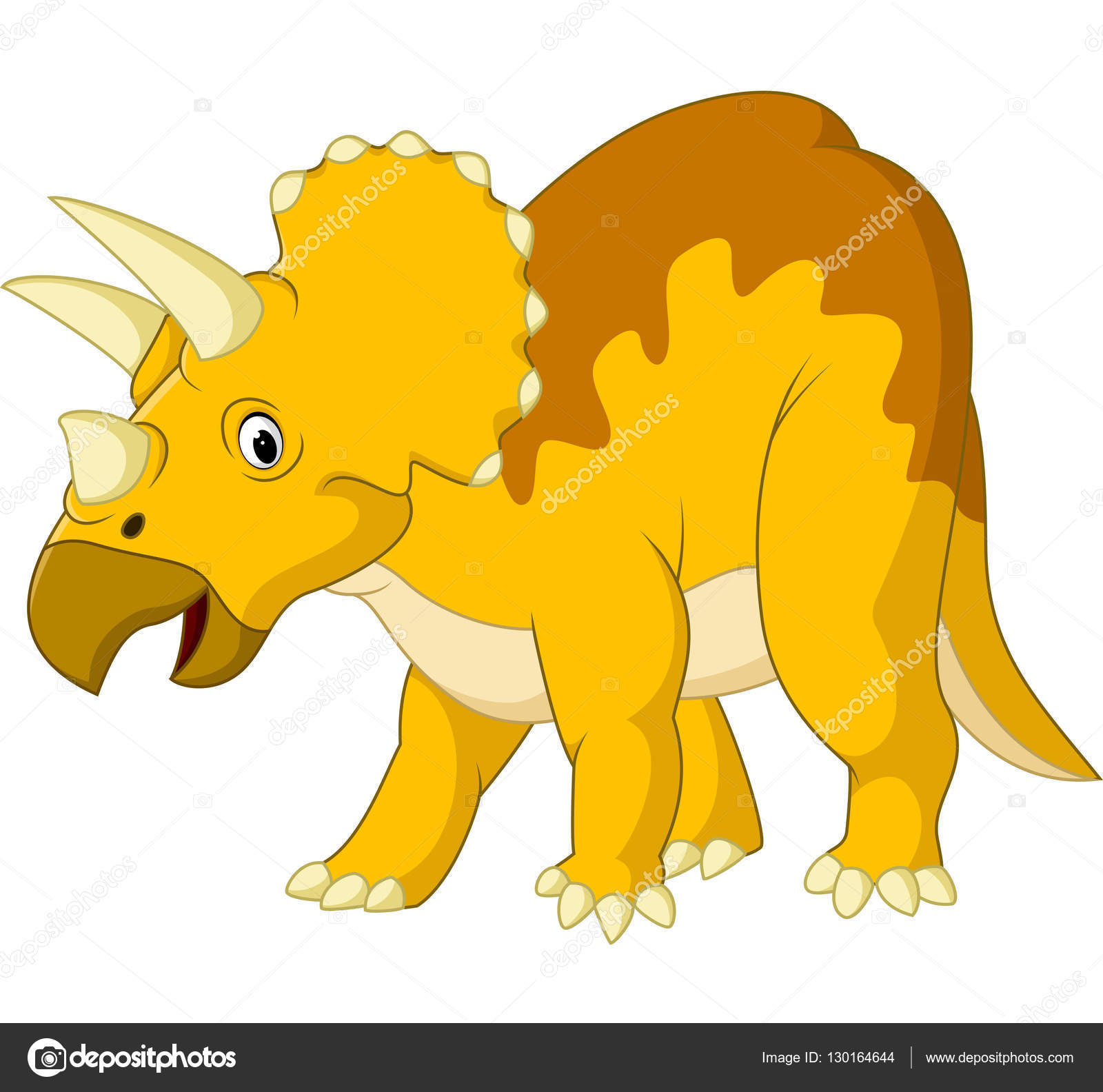 Cute Cartoon Triceratops Stock Vector Image By C Dreamcreation01