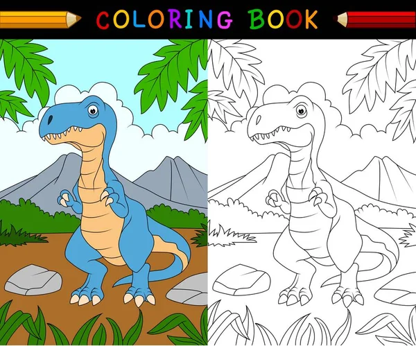 Cartoon tyrannosaurus kleurboek — Stockvector