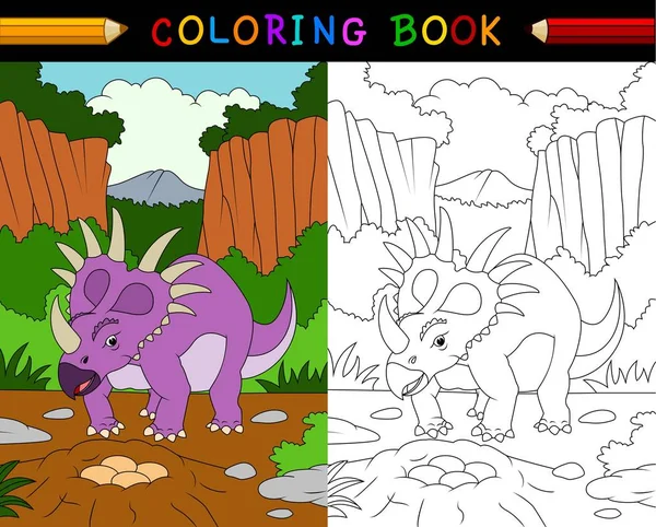 Libro para colorear de dibujos animados styracosaurus — Archivo Imágenes Vectoriales