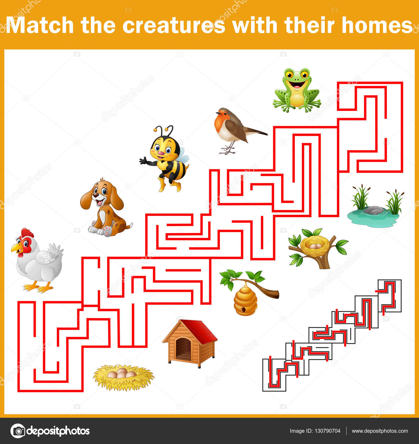 Match creatures with their homes Stock Vector Image by ©dreamcreation01 #130790704 Match creatures with their homes Stock Vector Image by ©dreamcreation01 #130790704