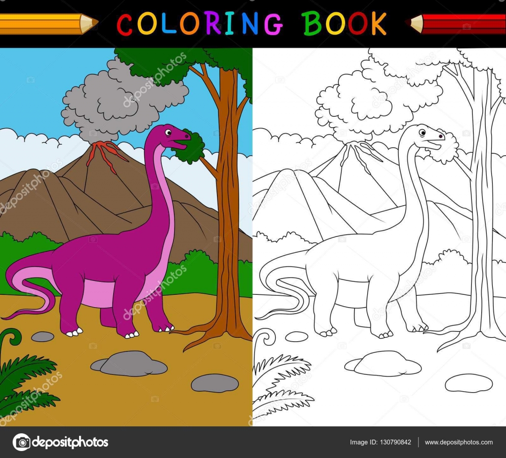 Cartoon Apatosaurus Coloring Page Stock Vector Image By C Dreamcreation01 130790842