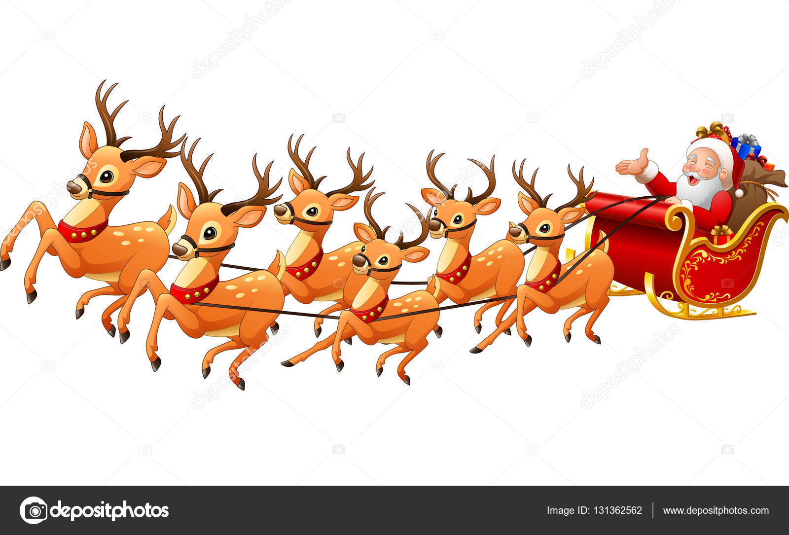 Santa Claus rides reindeer sleigh on Christmas Stock Vector Image by ©dreamcreation01 #131362562 Santa Claus rides reindeer sleigh on Christmas Stock Vector Image by ©dreamcreation01 #131362562
