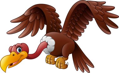 Cartoon vulture flying clipart