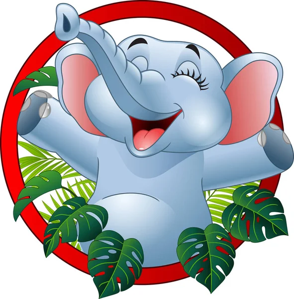Dibujos animados elefante divertido — Vector de stock