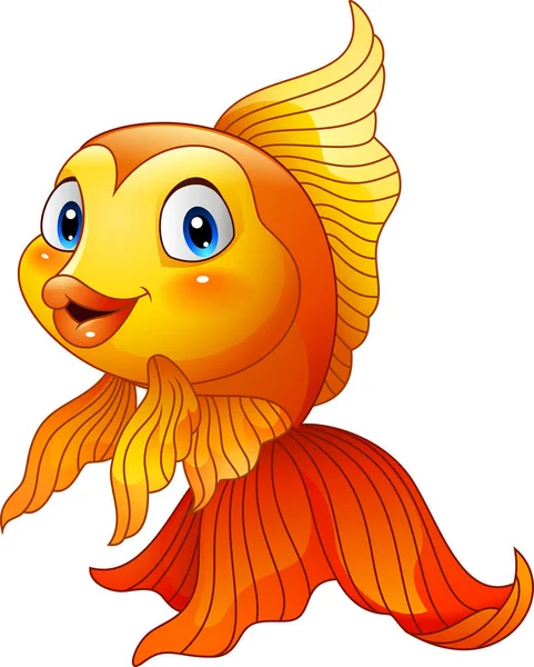 Dibujos animados lindo pez dorado — Vector de stock