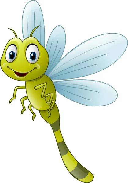 Dragonfly ευτυχισμένη κινουμένων σχεδίων — Διανυσματικό Αρχείο
