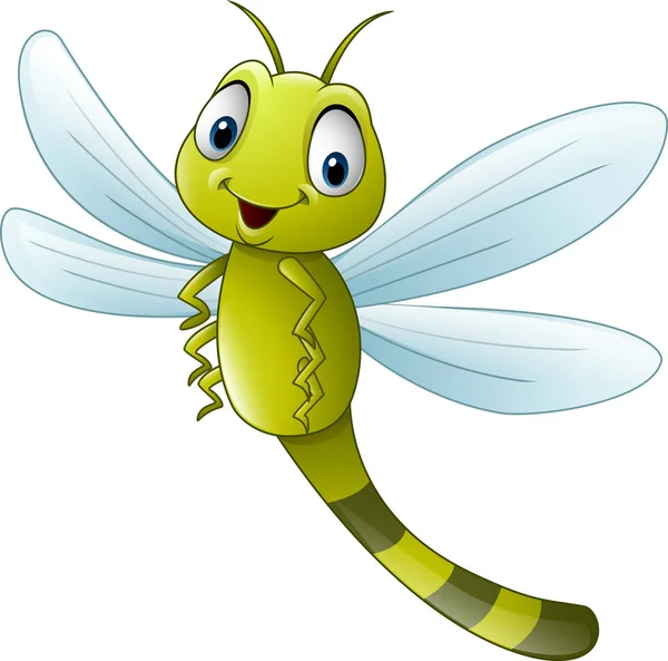 Cute Cartoon dragonfly — Stock Vector