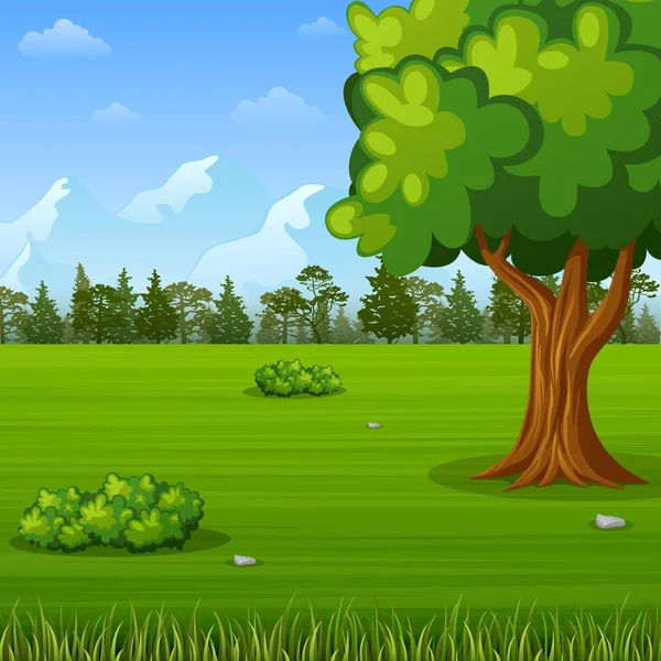 Bosque Verde Paisaje Fondo — Vector de stock