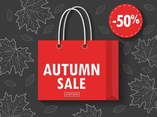 Einkaufstasche Mit Herbstverkauf — Stockvektor