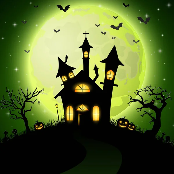 Fondo Halloween Con Iglesia Miedo — Vector de stock