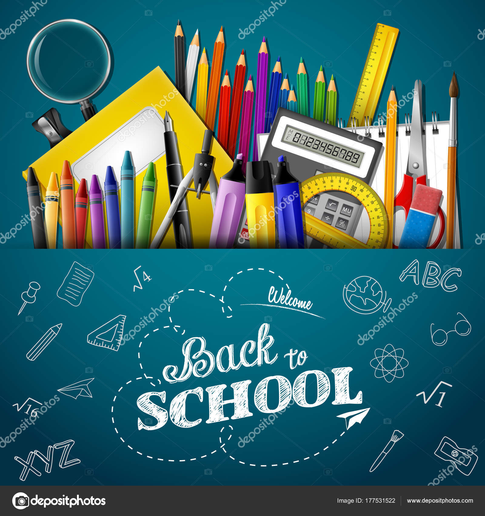 Back School Background Stationery School Supplies Vector Image By C Dreamcreation01 Vector Stock Back School Background Stationery School Supplies Vector Image By C Dreamcreation01 Vector Stock