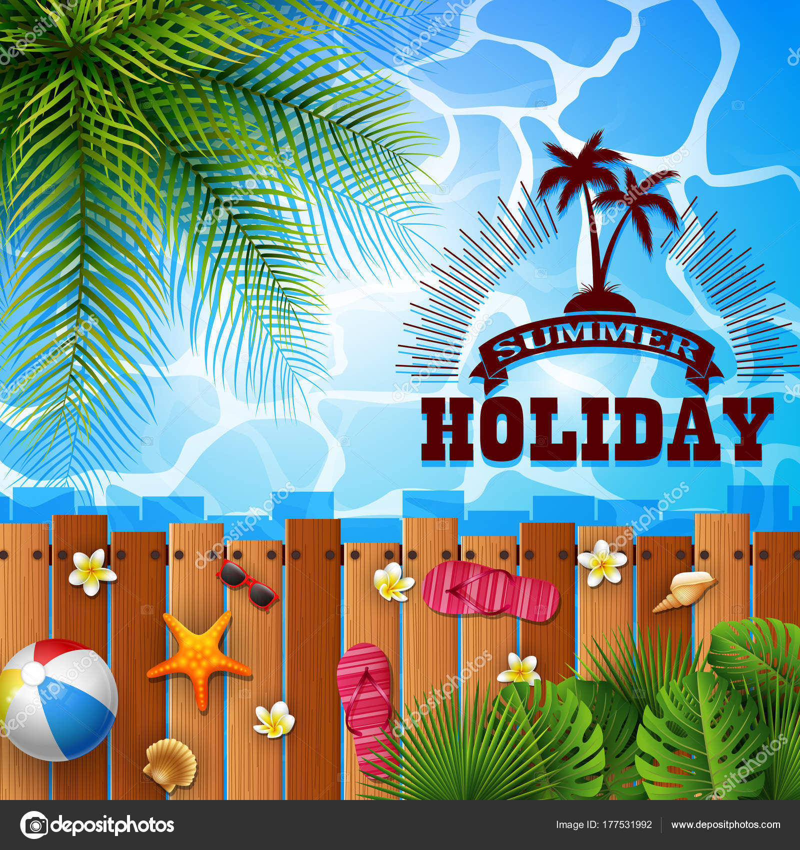 Swimming Pool Umbrella Summer Background Stock Vector Swimming Pool Umbrella Summer Background Stock Vector