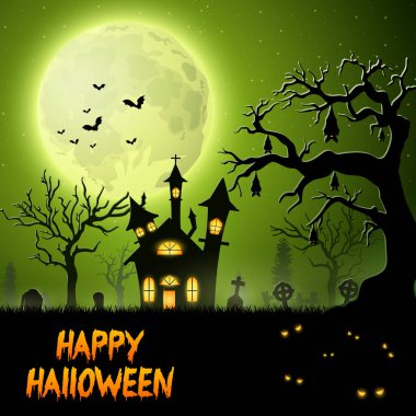 Ağaçta asılı yarasalar ile korkunç Kilisesi