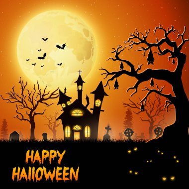 Ağaçta asılı yarasalar ile korkunç Kilisesi