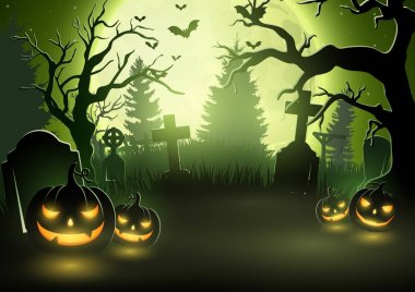 Korkunç balkabaklarıyla cadılar bayramı arka planı