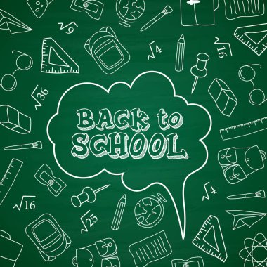 Okulun kara tahta arka planındaki karalamalar