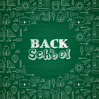 Okulun kara tahta arka planındaki karalamalar