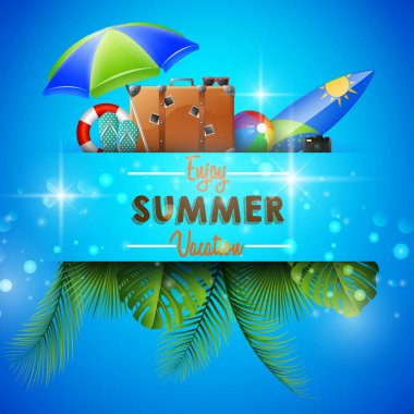 Yaz arka plan ile seyahat aksesuarları