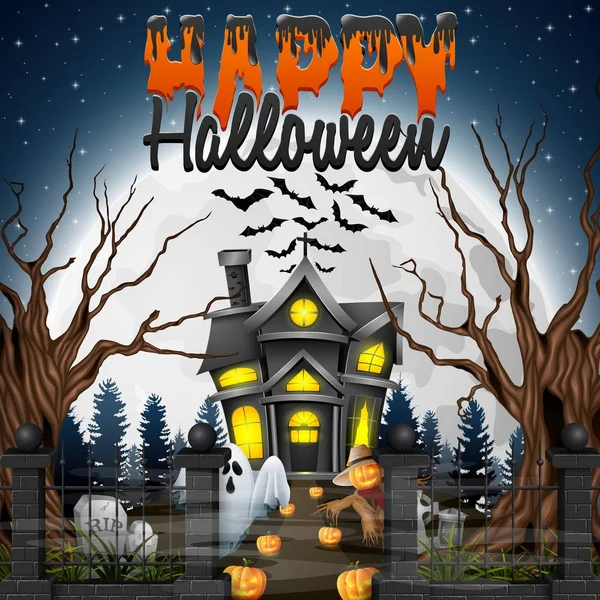 Scary Halloween Tło Ducha Strach Wróble — Wektor stockowy
