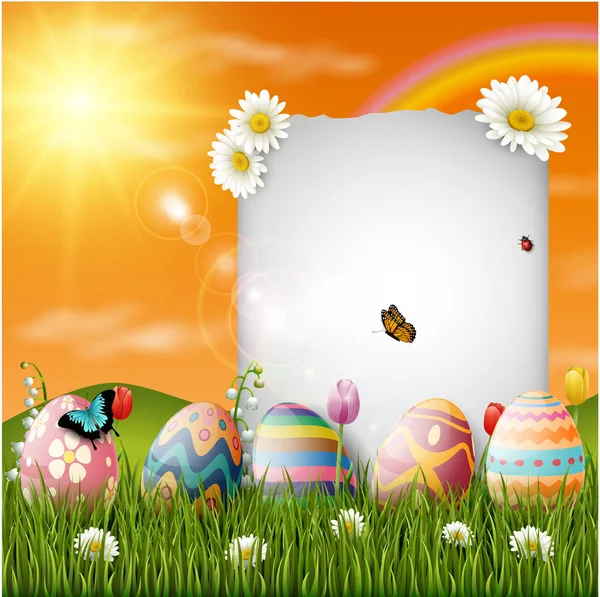 Szczęśliwy Tło Wielkanoc Jaja — Wektor stockowy