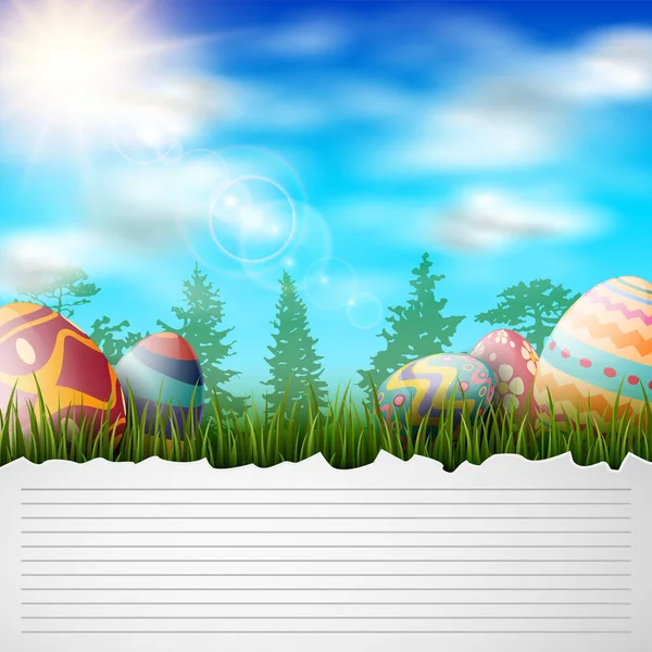 Beautiful Nature Background Easter Egg — Stock Vector