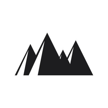 Beyaz arka plan üzerinde izole dağlar simgesi