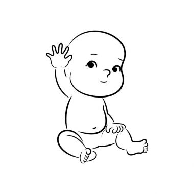 Bebek sallıyor izole üzerinde beyaz arka plan oturur