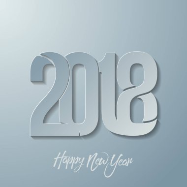 Mutlu yeni yıl 2018 metin desain vektör