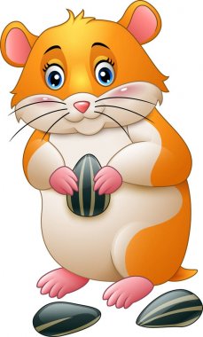 Şirin hamster holding Ayçiçeği tohumları