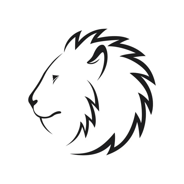 Lion Head Icon Isolated White Background — Stock Vector