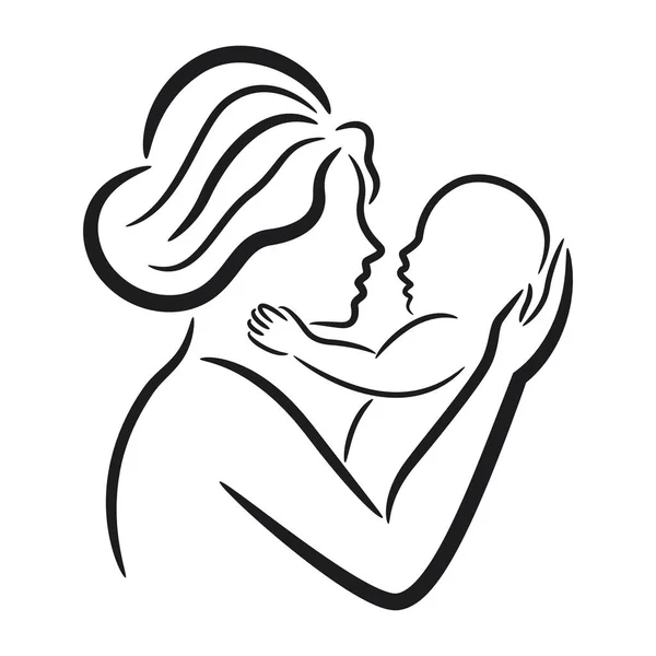 Madre Símbolo Bebé — Vector de stock