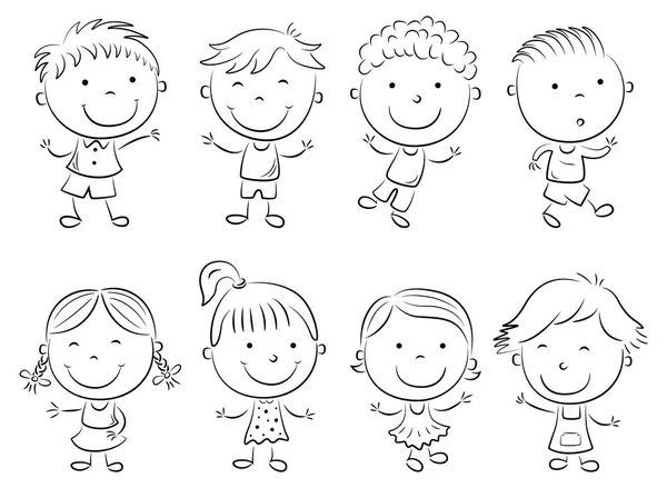 Mutlu Çocuk Çizgi Film Doodle — Stok Vektör