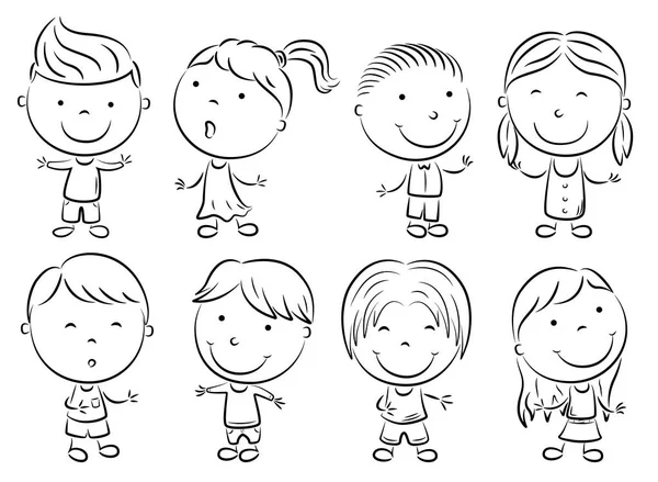 快乐的孩子卡通涂鸦 — 图库矢量图片