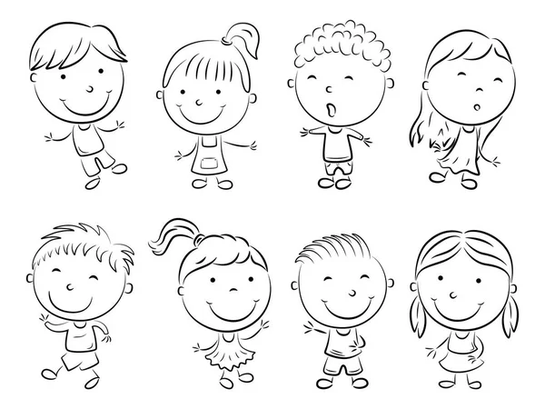 快乐的孩子卡通涂鸦 — 图库矢量图片