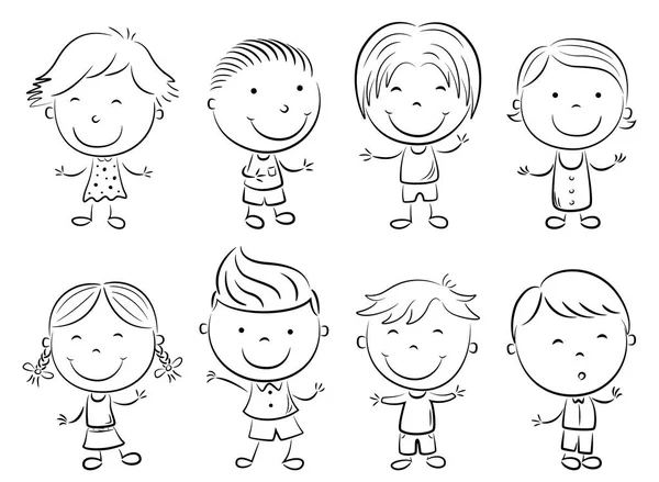 Mutlu Çocuk Çizgi Film Doodle — Stok Vektör