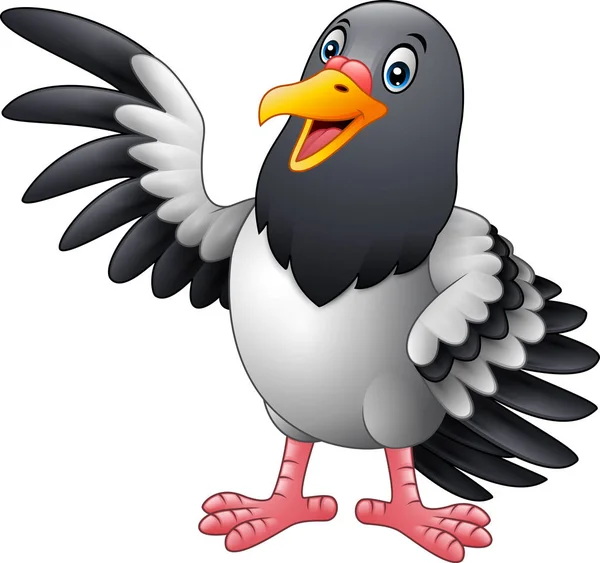 Cartoon Funny Pigeon Bird Presenting — Wektor stockowy