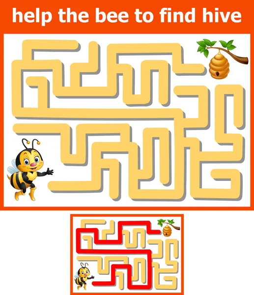 Βοήθεια Για Την Μέλισσα Βρει Κυψέλη — Διανυσματικό Αρχείο